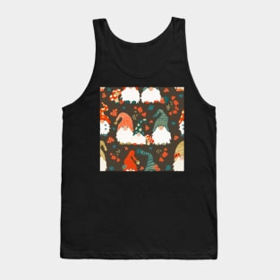 Autumn Gnomes with Long White Beards and Knitted Hats Tank Top